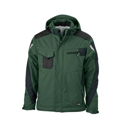 Giacche Craftsmen Softshell Jacket colore dark-green/black taglia XXL