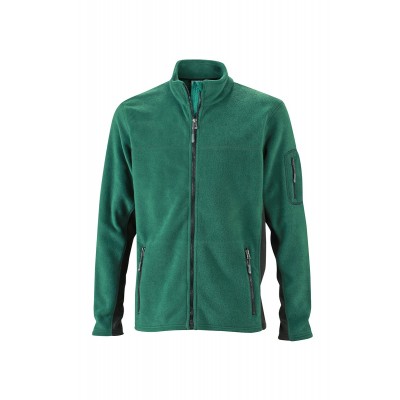 Pile Men's Workwear Fleece Jacket colore dark-green/black taglia S