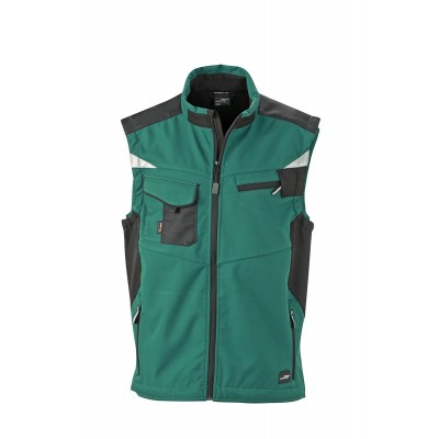 Giacche Workwear Softshell Vest colore dark-green/black taglia XL