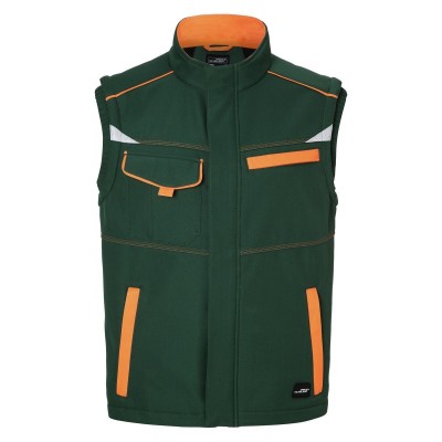 Soft shell Workwear Softshell Vest-Level 2 colore dark-green/orange taglia 3XL