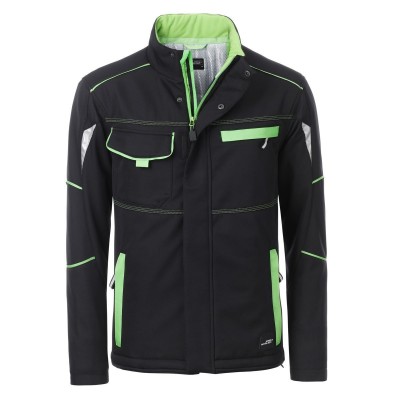 Soft shell Workwear Softshell Padded Jacket-Level 2 colore black/lime-green taglia S