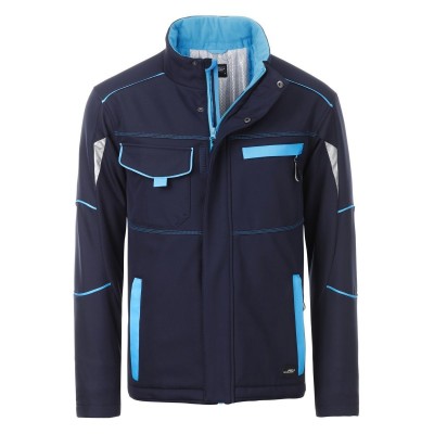 Soft shell Workwear Softshell Padded Jacket-Level 2 colore navy/turquoise taglia L