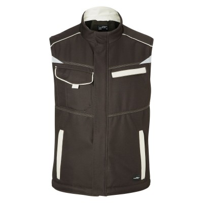 Soft shell Workwear Softshell Padded Vest-Level 2 colore brown/stone taglia 3XL