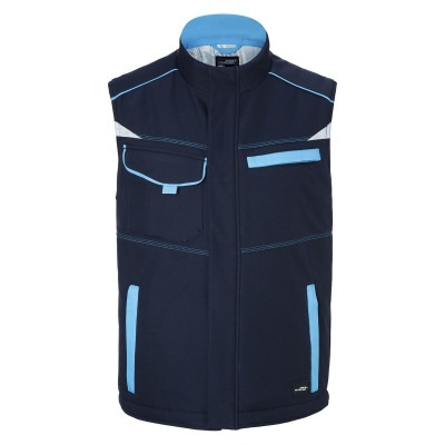 Soft shell Workwear Softshell Padded Vest-Level 2 colore navy/turquoise taglia S