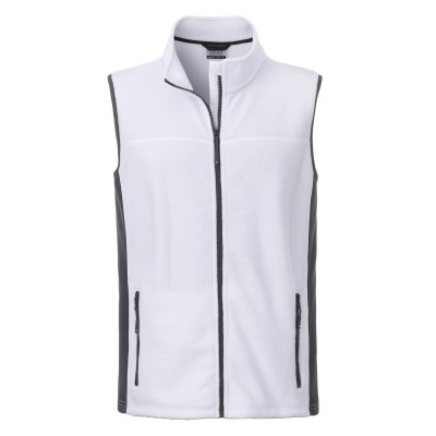 Pile Men's Workwear Fleece Vest colore white/carbon taglia S