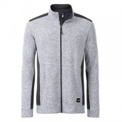 Pile Men's Knitted Workwear Fleece Jacket colore white-melange-carbon taglia XS