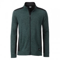 Pile Men's Knitted Workwear Fleece Jacket colore dark-green-melange-black taglia XS