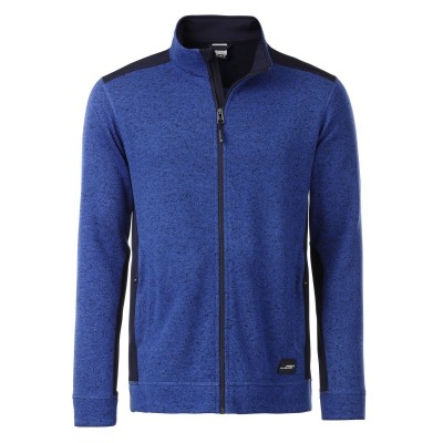 Pile Men's Knitted Workwear Fleece Jacket colore royal-melange-navy taglia XXL