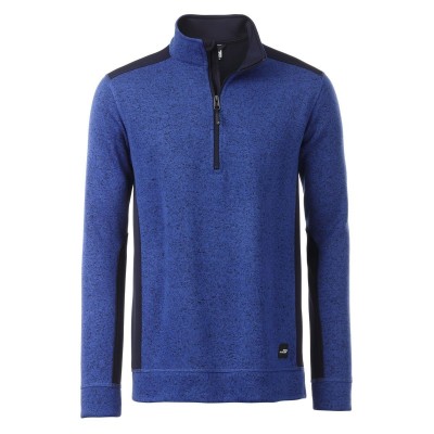 Pile Men's Knitted Workwear Fleece Half-Zip colore royal-melange-navy taglia XL