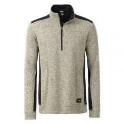 Pile Men's Knitted Workwear Fleece Half-Zip colore stone-melange-black taglia L