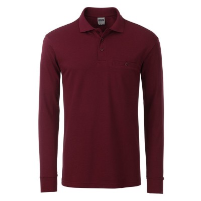 Polo Men's Workwear Polo Pocket Longsleeve colore wine taglia S