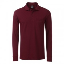 Polo Men's Workwear Polo Pocket Longsleeve colore wine taglia M