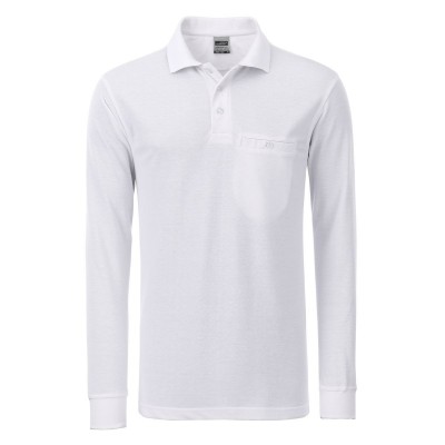 Polo Men's Workwear Polo Pocket Longsleeve colore white taglia L