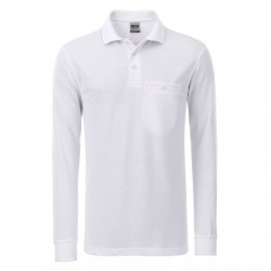 Polo Men's Workwear Polo Pocket Longsleeve colore white taglia XXL