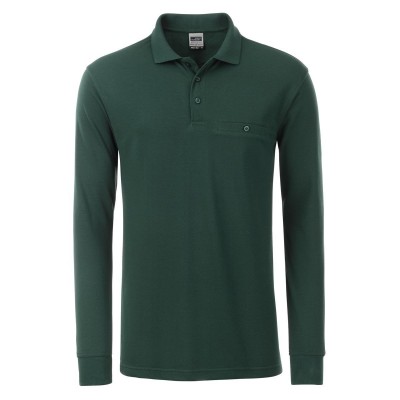 Polo Men's Workwear Polo Pocket Longsleeve colore dark-green taglia M