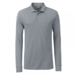 Polo Men's Workwear Polo Pocket Longsleeve colore grey-heather taglia M