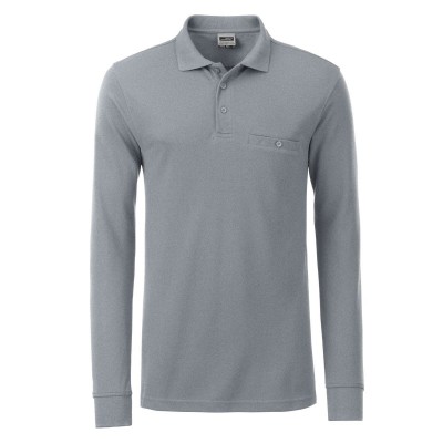 Polo Men's Workwear Polo Pocket Longsleeve colore grey-heather taglia XXL