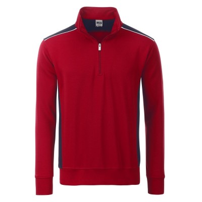 Felpe Workwear Half-Zip Sweat-Level 2 colore red/navy taglia S