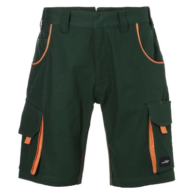 Pantaloni Workwear Bermudas-Level 2 colore dark-green/orange taglia 52