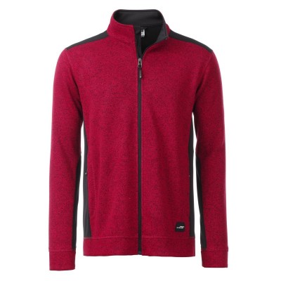 Pile Men's Knitted Workwear Fleece Jacket colore red-melange/black taglia L