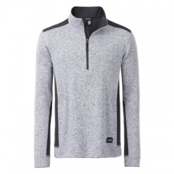 Pile Men's Knitted Workwear Fleece Half-Zip colore white-melange-carbon taglia L