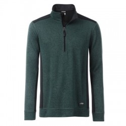 Pile Men's Knitted Workwear Fleece Half-Zip colore dark-green-melange-black taglia M