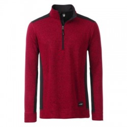Pile Men's Knitted Workwear Fleece Half-Zip colore red-melange/black taglia M