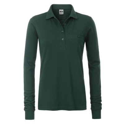 Polo Ladies' Workwear Polo Pocket Longsleeve colore dark-green taglia L