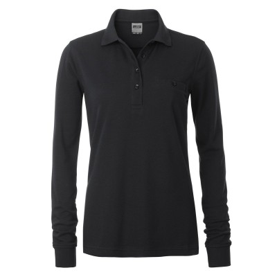Polo Ladies' Workwear Polo Pocket Longsleeve colore black taglia XS