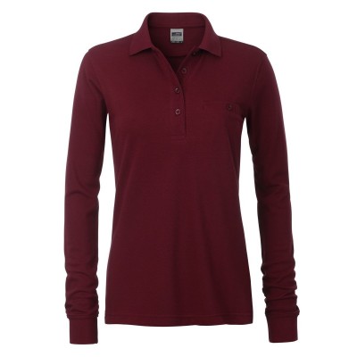 Polo Ladies' Workwear Polo Pocket Longsleeve colore wine taglia XS