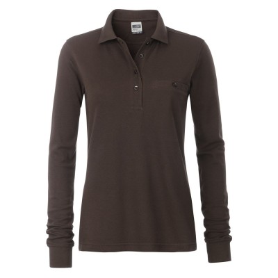 Polo Ladies' Workwear Polo Pocket Longsleeve colore brown taglia XS