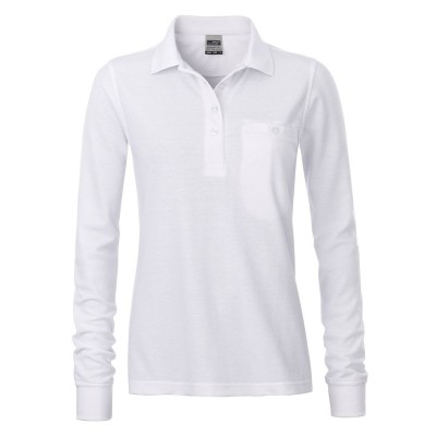 Polo Ladies' Workwear Polo Pocket Longsleeve colore white taglia XS