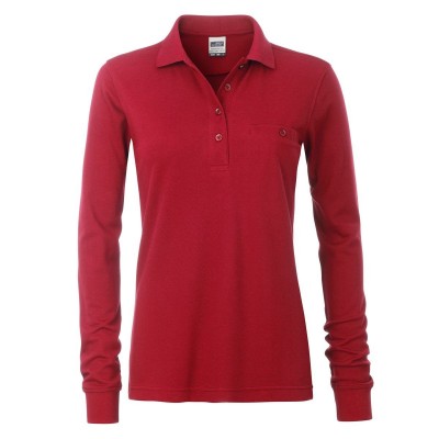 Polo Ladies' Workwear Polo Pocket Longsleeve colore red taglia XS
