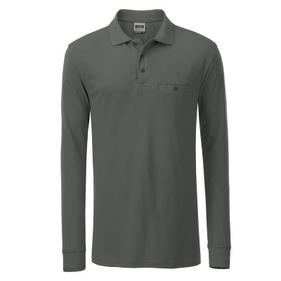 Polo Men's Workwear Polo Pocket Longsleeve colore dark-grey taglia XS