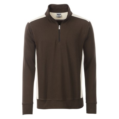 Felpe Workwear Half-Zip Sweat-Level 2 colore brown/stone taglia XS