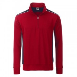 Felpe Workwear Half-Zip Sweat-Level 2 colore red/navy taglia L