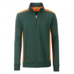 Felpe Workwear Half-Zip Sweat-Level 2 colore dark-green/orange taglia M