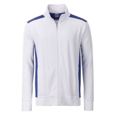 Felpe Men's Workwear Sweat Jacket-Level 2 colore white/royal taglia S
