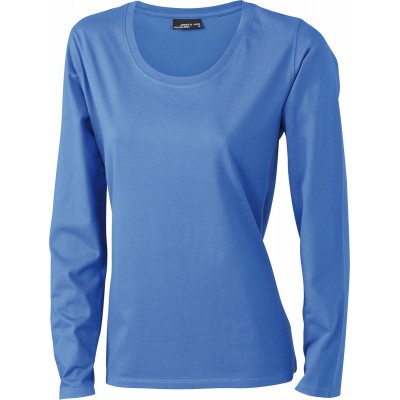T-Shirt Ladies' Shirt Long-Sleeved Medium colore royal taglia S