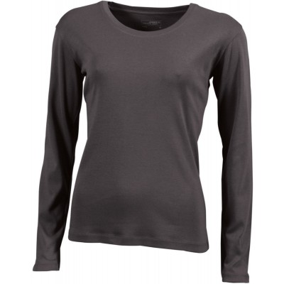 T-Shirt Ladies' Shirt Long-Sleeved colore charcoal taglia S