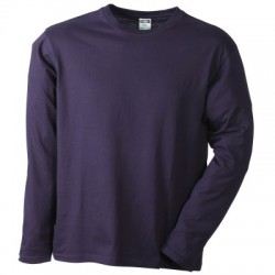 T-Shirt Men's Long-Sleeved Medium colore aubergine taglia XL