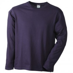 T-Shirt Men's Long-Sleeved Medium colore aubergine taglia XXL
