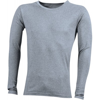 T-Shirt Men's Shirt Long-Sleeved colore grey-heather taglia S
