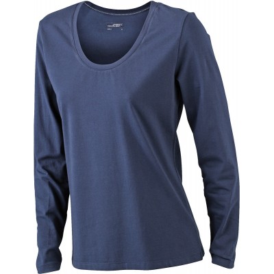 T-Shirt Ladies' Stretch Shirt Long-Sleeved colore navy taglia S