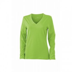 T-Shirt Ladies' Stretch V-Shirt Long-Sleeved 2