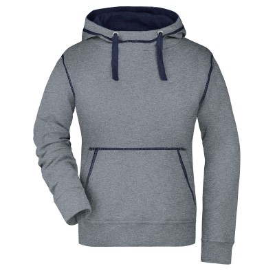 Felpe Ladies' Lifestyle Hoody colore grey melange/navy taglia S