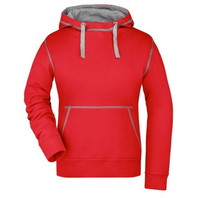 Felpe Ladies' Lifestyle Hoody colore red/grey-heather taglia S