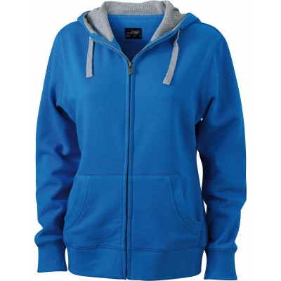 Felpe Ladies' Lifestyle Zip-Hoody colore cobalt/grey-heather taglia S