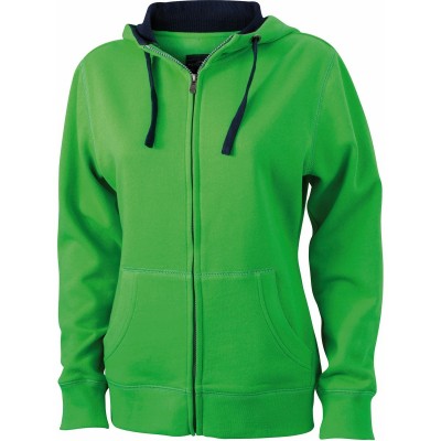 Felpe Ladies' Lifestyle Zip-Hoody colore green/navy taglia S