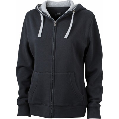 Felpe Ladies' Lifestyle Zip-Hoody colore black/grey heather taglia S